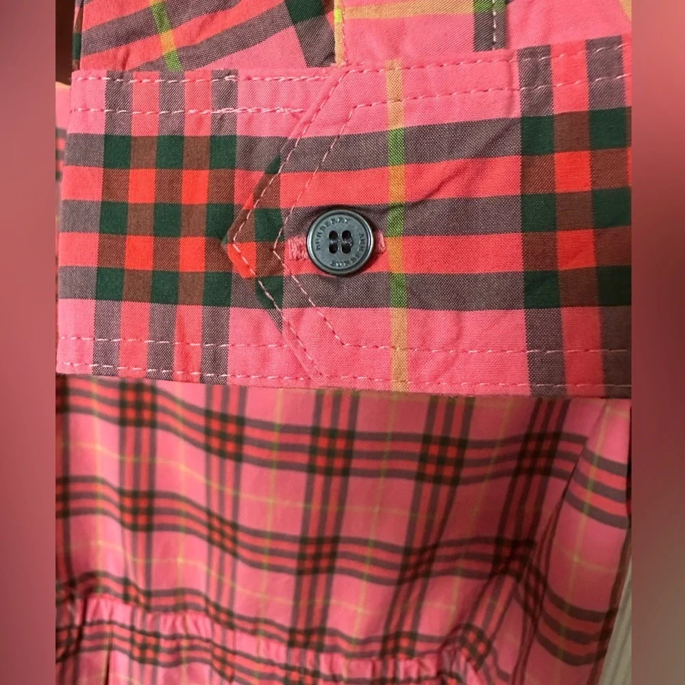 Burberry Pink Plaid Long Sleeve coral red kids Dress size 14y US